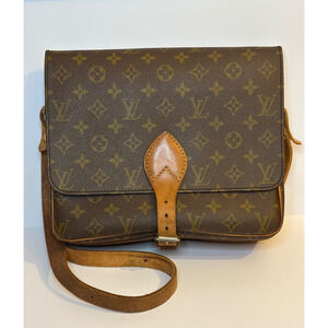 AUTHENTIC LOUIS VUITTON VINTAGE MONOGRAM CARTOUCHIÈRE-STYLE SHOULDER / CROSSBODY